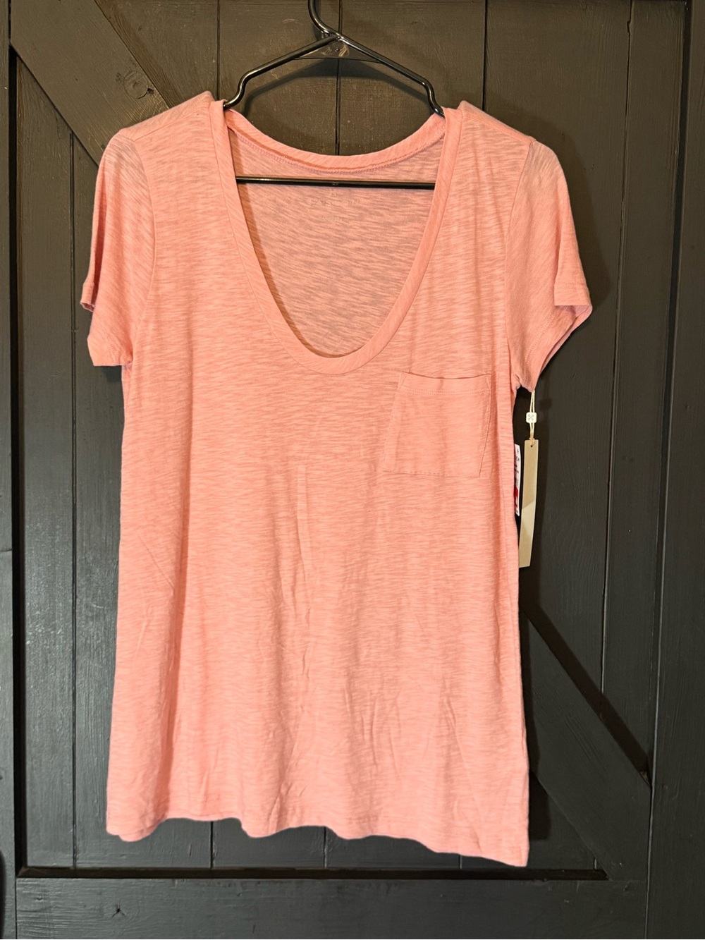 Caslon Light Peach Scoop Pocket Tee